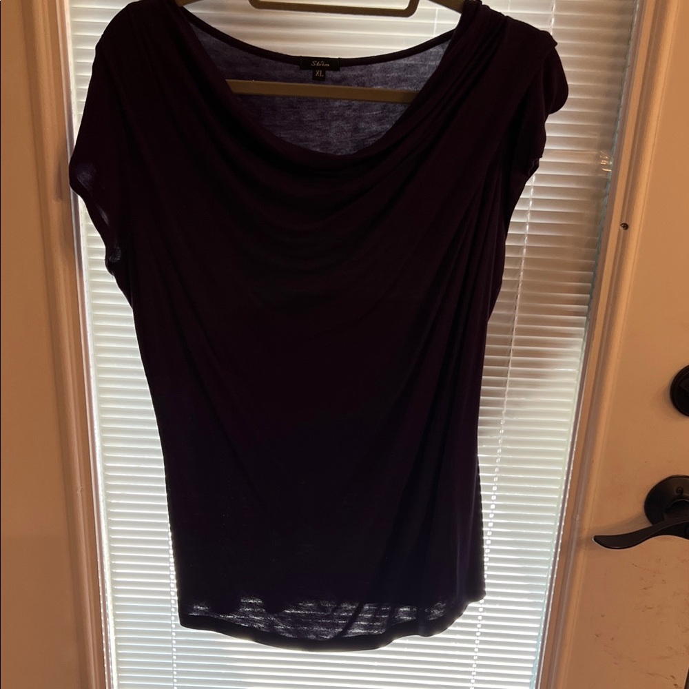 Storm Dark Purple Drape Neck Blouse